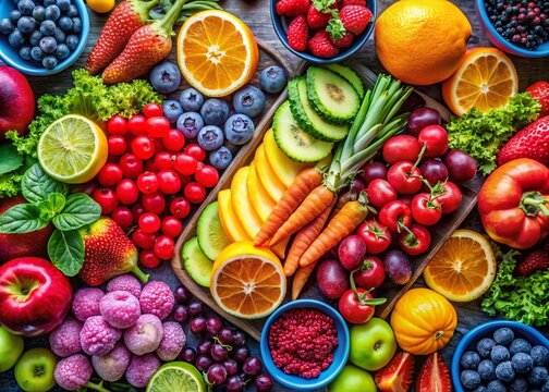 Vision Board Food Photography: Inspiring Healthy Eating Goals, Delicious Recipes, Motivational Meal Prep - Powered by Adobe