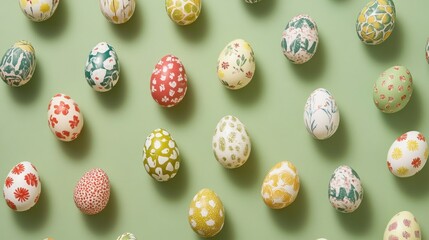 Flat Lay of Easter Eggs