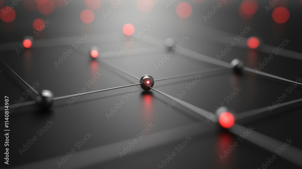 Poster A 3D abstract representation of interconnected nodes with glowing elements.