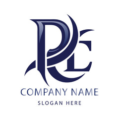 Pc monogram logo design template