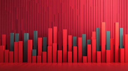 Minimalistic Red Graph Showing Upward Financial Trends