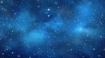 Obraz premium Fireworks on blue background with stars and space for text