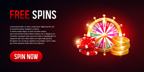 Casino banner for website. Vector illustration.