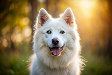 White Husky Mix Puppy Dog, Adorable Fluffy White Dog Photos, Cute White and Husky Mix Dog Pictures