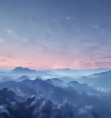 Fototapeta premium Ombre sky background with soft blue hues and subtle gradient effect , soft focus effect, ethereal tone , abstract blue gradient smooth background