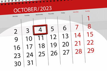 Calendar 2024, deadline, day, month, page, organizer, date, December, wednesday, number 4