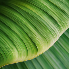 Macro close-up of a leaf's vibrant green texture, highlighting detailed veins in sharp focus. A high-resolution, photo-realistic image with a natural and volumetric look