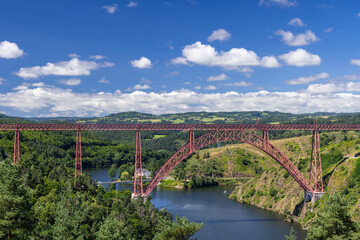 Fototapeta premium Garabit bridge (Viaduc de Garabit), Cantal, Auvergne-Rhone-Alpes, France