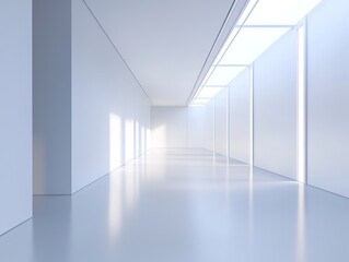 Obraz premium Mockup a modern gallery with blank walls, ideal for art exhibitions