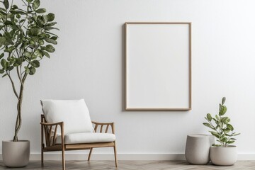 Minimalist frame mockup for presenting stylish art and decor ideas in a modern interior