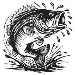 Fish silhouette vector illustration
