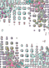 An abstract transparent psychedelic wavy splatter vignette design element overlay.