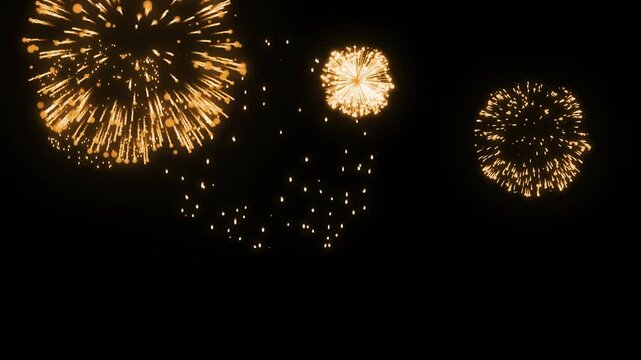 Fireworks explosion alpha channel key yellow background