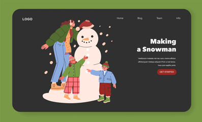 Christmas Family. Flat Vector Illustration