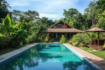 tropical resort pool