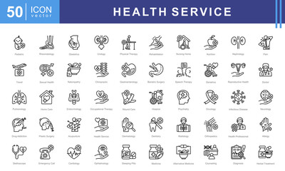 Health Service icon represents medical care, wellness, and support for health-related needs.