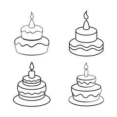 A set of cake vector illustration