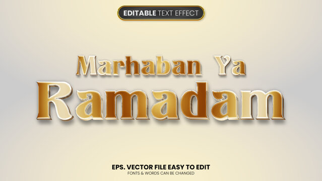 Marhaban ya ramadhan 3d editable text effect premium style