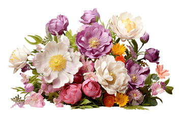 Bouquets of flowers on a transparent background. Flower themes. Floral arrangement. Florist profession. Sale of flowers. Purchase of flowers. PNG. Image for graphic designer. Image for flyers. Cut out