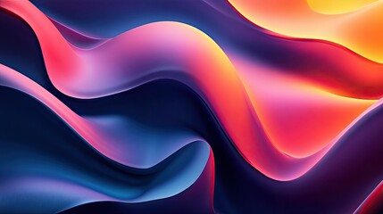 Vivid Flowing Abstract Waves: A Colorful Digital Art Piece