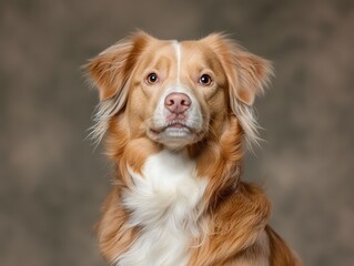 Captivating pastel dog portrait studio setting high-resolution soft textures focused expression
