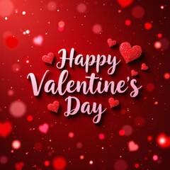 Naklejka premium A red and white Valentine's Day sign with hearts