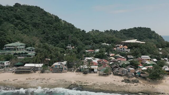 Small Village at Sea Zoom Out Reveal