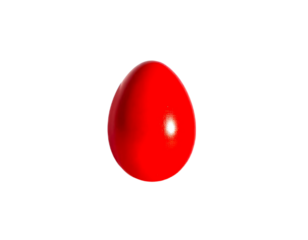 The red Easter egg template is isolated