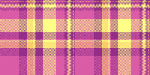 Group plaid seamless texture, colour pattern fabric background. Kind vector textile check tartan in pink and magenta colors.