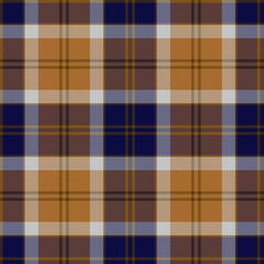 Blue, Orange, White Tartan Weave Pattern - Tile	