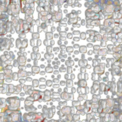 An abstract transparent psychedelic wavy splatter vignette design element overlay.