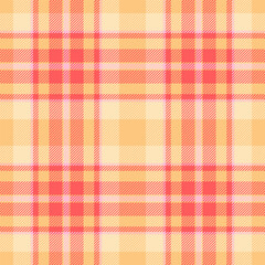 Illustration tartan pattern fabric, flow texture background seamless. Spanish check textile plaid vector in orange and red colors.