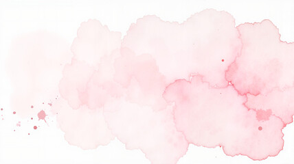 Fototapeta premium Soft pink watercolor clouds on white background