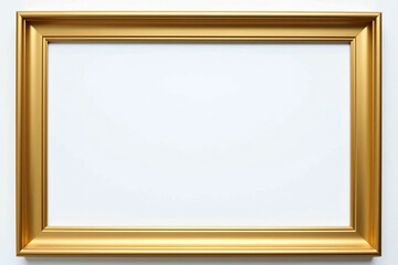 bold gold frame beveled edges sits atop crisp white