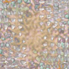 An abstract transparent psychedelic wavy splatter vignette design element overlay.