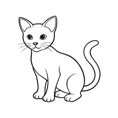 Obraz premium Cat vector line art illustration