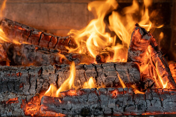 burning wood