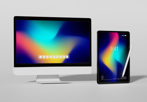 Computer and Tablet Mockup