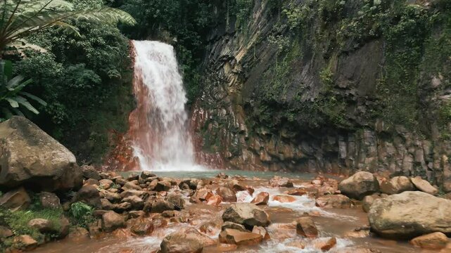 Red Rock Waterfalls Drone Push In