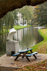 Statue in a canal in Rotterdam