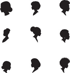 Diverse Women's Silhouettes Profile Collection