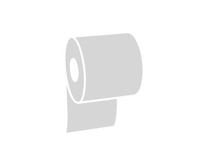 Toilet paper roll or tube icon design, template for wc. Bathroom hygiene icons, kitchen cleaning towel. Blank soft scroll product.