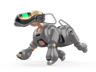 cyber dog cartoon is walking