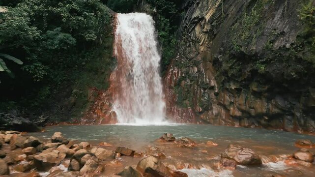 Red Rock Waterfalls with Yellow Influencer