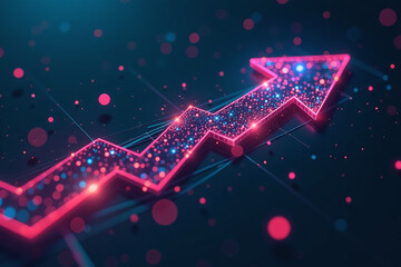 Fototapeta premium arrow changes direction new concept sets growth targets future