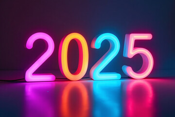 buntes licht bei jahreswechsel erscheint bunten leuchtenden neon