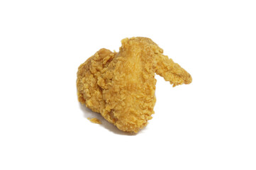 Crispy Fried Chicken Wing Isolated on White Background