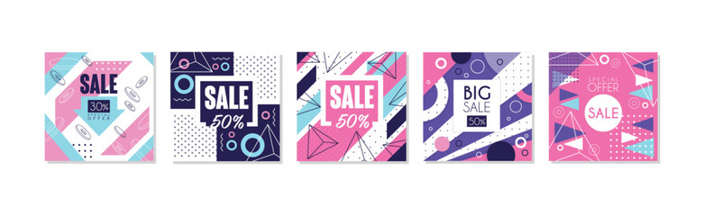 Big Sale Sticker and Card Design Vector Set