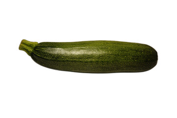 Fresh and Organic Dark Green Zucchini Isolated on White Background