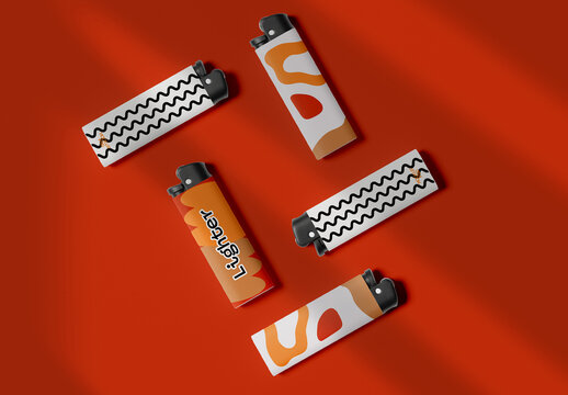 Set of Gas Lighters Mockup